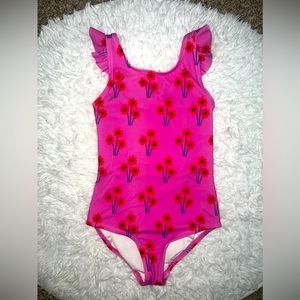 Girls HANNAH ANDERSSON One piece Pink Flower Swimsuit sz 8/130cm